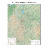 Физическая карта Центрального ФО, Globusoff 120 х 155 см