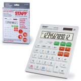Калькулятор настольный STAFF STF-555-WHITE CORRECT, 12 разрядный с двойным питанием