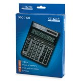 Калькулятор настольный SDC-740N CITIZEN, 14 разрядный с двойным питанием