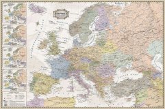 Политическая карта Европы в стиле ретро, 1:5,3М
