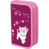 Пенал BRAUBERG 2 отделения, для начальной школы, для девочек, Щенок, 19*11 см, 103702