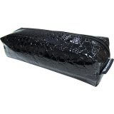 Пенал-косметичка BRAUBERG "Ultra black" (Ультра), "крокодиловая кожа",  20*6*4см, 223909