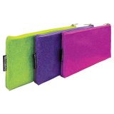 Пенал-косметичка BRAUBERG пвх, ассорти 3 цвета, блестящий, Гламур, 20*10*1см, 223274