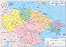 Карта Чукотсктого АО 140*100 см