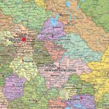 Политико-административная карта Российской Федерации, 1:3,7М на рейках 240 х 160 см