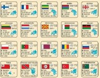 Политическая карта Мира на английском языке, 1:25млн на рейках