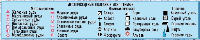 Карта полезных ископаемых России 120*80 см